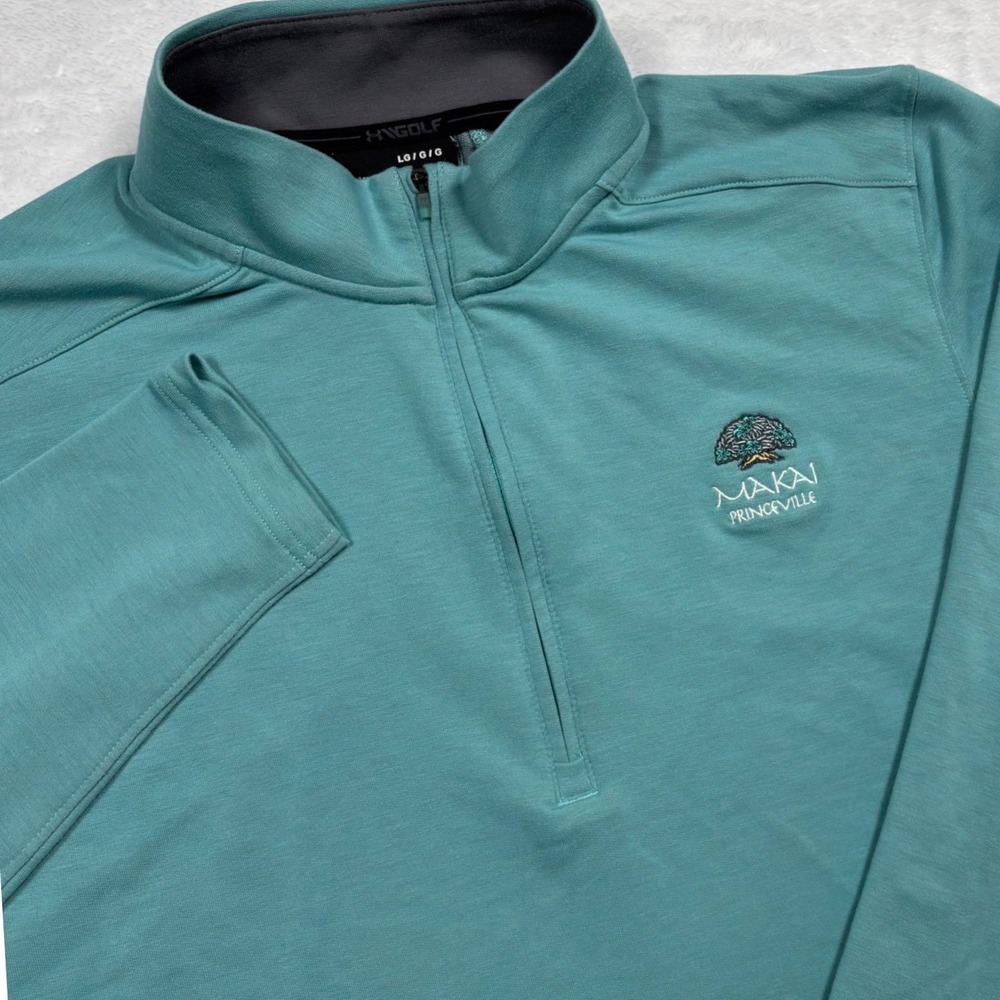 Makai Princeville Golf Under Armour 1/4 Zip Pullover Mens L Teal ColdGear Hawaii